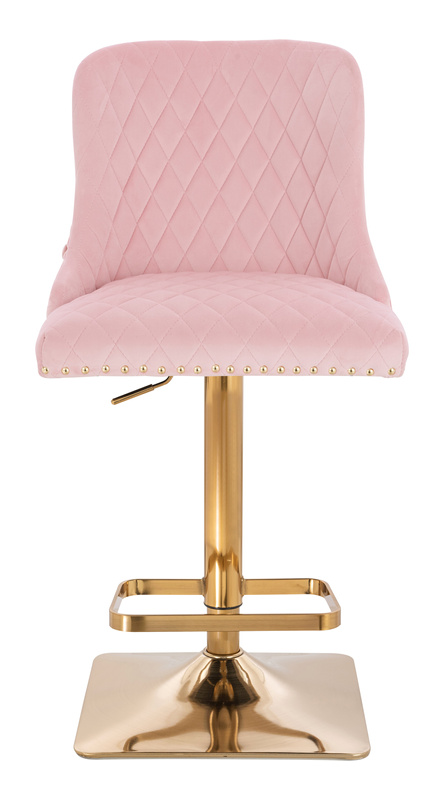 FOTEL HR940KW PUDROWY RÓŻ WELUR ZŁOTA PODSTAWA