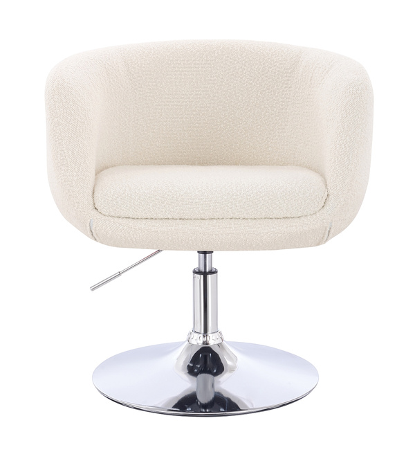 FOTEL HR333N KREMOWY BARANEK CHROMOWANA PODSTAWA