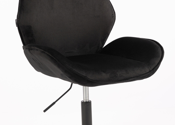 FOTEL HR350N CZARNY WELUR CZARNA PODSTAWA