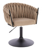 FOTEL HR750N LATTE WELUR CZARNA PODSTAWA