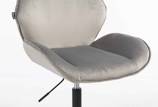 FOTEL HR350N STALOWY WELUR CZARNA PODSTAWA