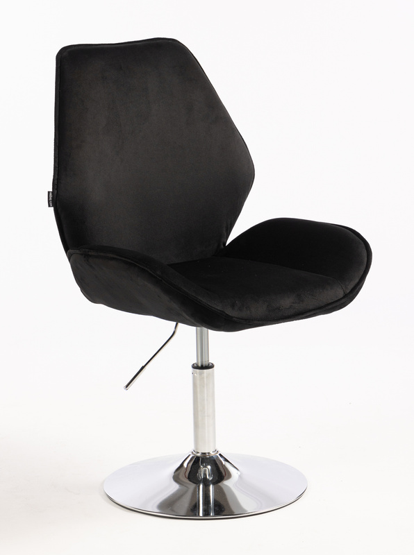 FOTEL HR350N CZARNY WELUR CHROMOWANA PODSTAWAN