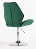FOTEL HR350N BUTELKOWA ZIELEŃ WELUR CHROMOWANA PODSTAWA