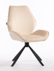 FOTEL HR350 PAJĄK KREMOWY WELUR CZARNA PODSTAWA