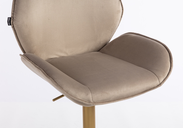 FOTEL HR350W LATTE WELUR ZŁOTA PODSTAWA