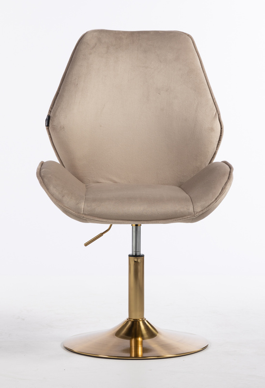 FOTEL HR350N LATTE WELUR ZŁOTA PODSTAWA