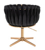 FOTEL HR750CROSS CZARNY WELUR ZŁOTA PODSTAWA