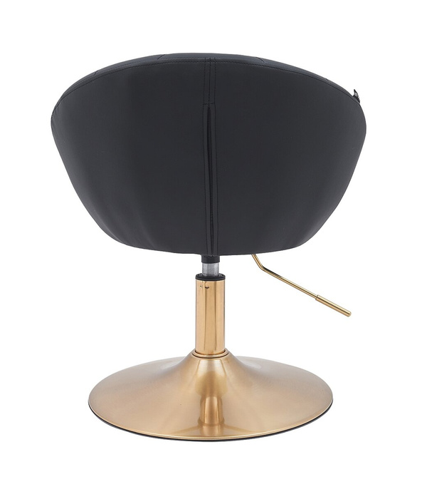 FOTEL HR948N CZARNY EKOSKÓRA ZŁOTA PODSTAWA