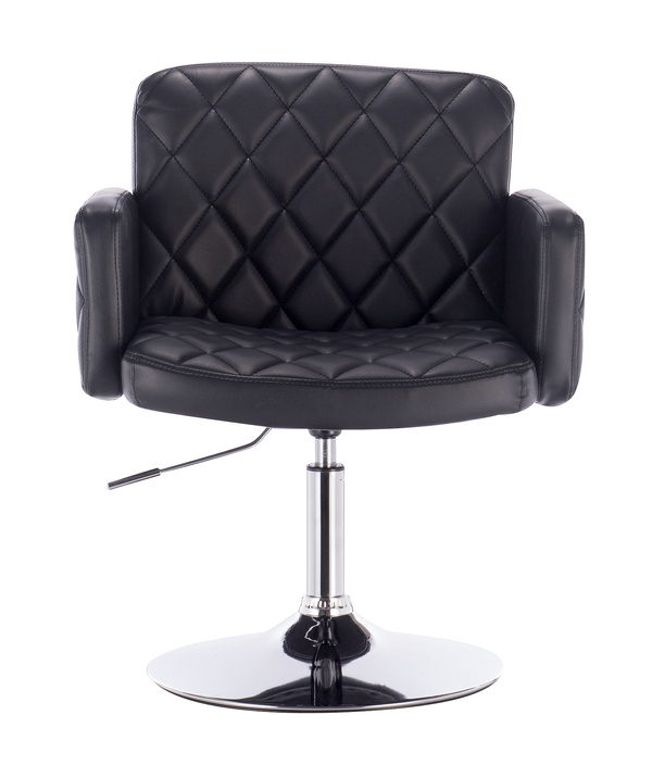 FOTEL HR802N CZARNY CHROMOWANA PODSTAWA