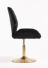 FOTEL HR350N CZARNY WELUR ZŁOTA PODSTAWA