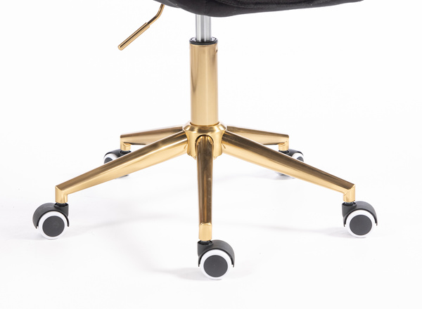 FOTEL HR350K CZARNY WELUR ZŁOTA PODSTAWA