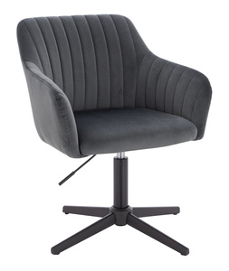 FOTEL HR190CROSS GRAFITOWY WELUR CZARNA PODSTAWA