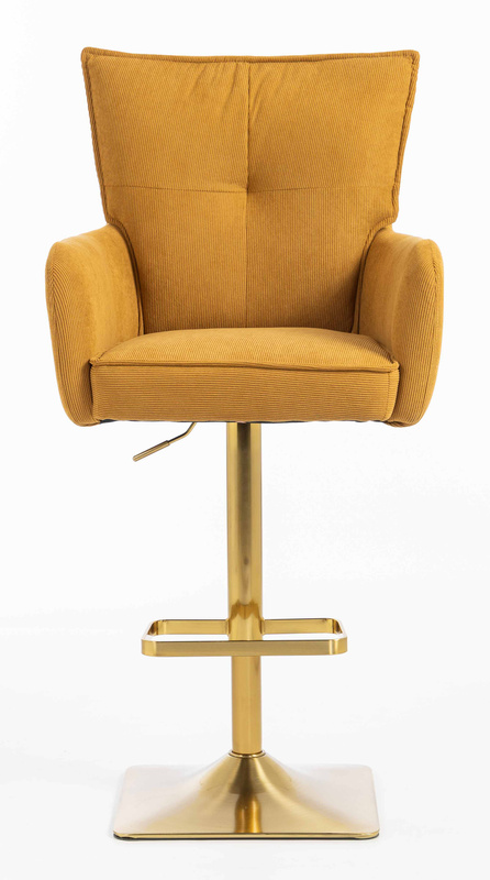 HOKER HR250KW ŻÓŁTY CURRY PREMIUM CORD SZTRUKS ZŁOTA PODSTAWA