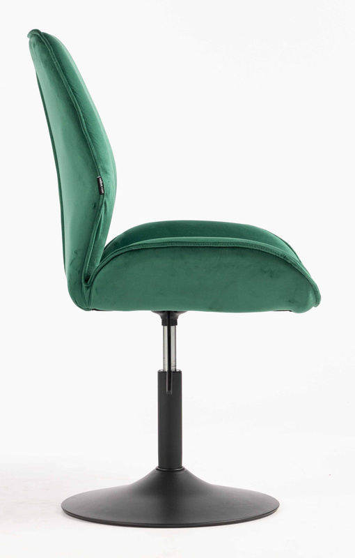 FOTEL HR350N BUTELKOWA ZIELEŃ WELUR CZARNA PODSTAWA
