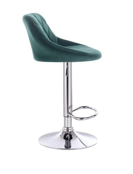 FOTEL HR1054W CHROM BUTELKOWA ZIELEŃ WELUR