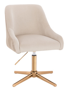 FOTEL HR920CROSS KREMOWY WELUR ZŁOTA PODSTAWA