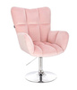 FOTEL HR650N PUDROWY RÓŻ WELUR
