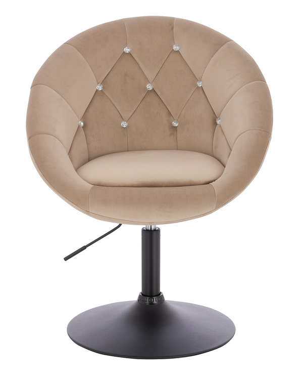 FOTEL HR8516CN LATTE WELUR CZARNA PODSTAWA