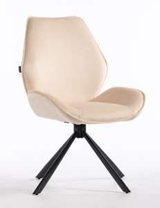 FOTEL HR350 PAJĄK KREMOWY WELUR CZARNA PODSTAWA