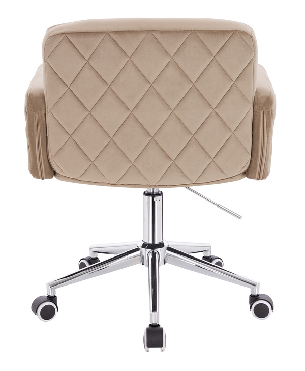 FOTEL HR802K LATTE WELUR CHROMOWANA PODSTAWA