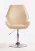 FOTEL HR350N KREMOWY WELUR CHROMOWANA PODSTAWA