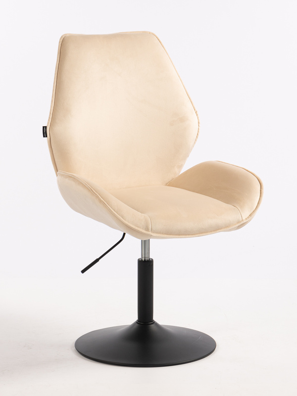 FOTEL HR350N KREMOWY WELUR CZARNA PODSTAWA