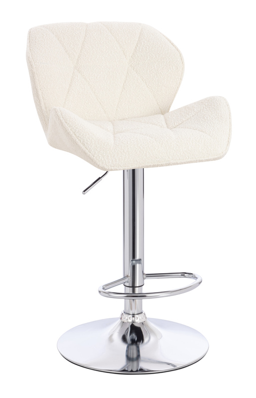 FOTEL HR111W KREMOWY BARANEK CHROMOWANA PODSTAWA