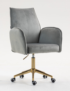 FOTEL HR280K STALOWY WELUR ZŁOTA PODSTAWA