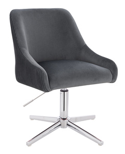 FOTEL HR920CROSS GRAFITOWY WELUR CHROMOWANA PODSTAWA