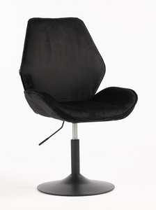 FOTEL HR350N CZARNY WELUR CZARNA PODSTAWA
