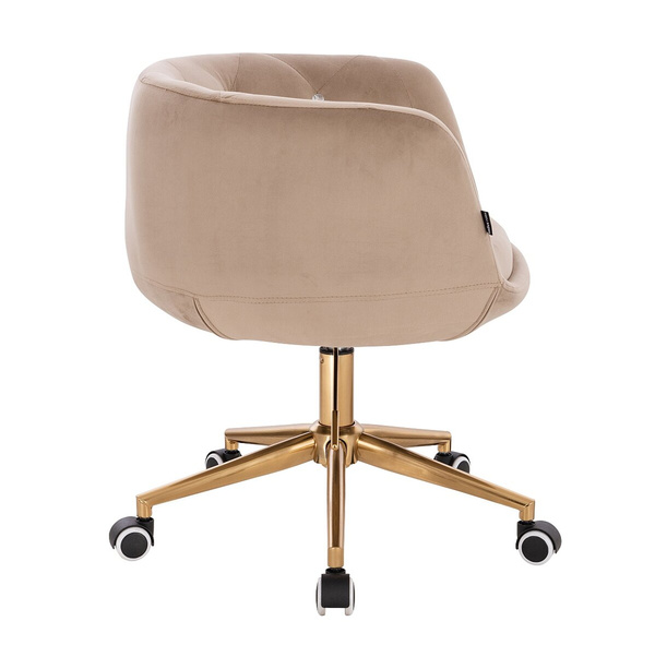 FOTEL HR333CK LATTE WELUR ZŁOTA PODSTAWA