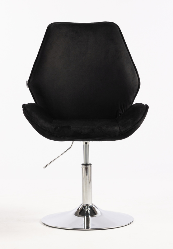 FOTEL HR350N CZARNY WELUR CHROMOWANA PODSTAWAN