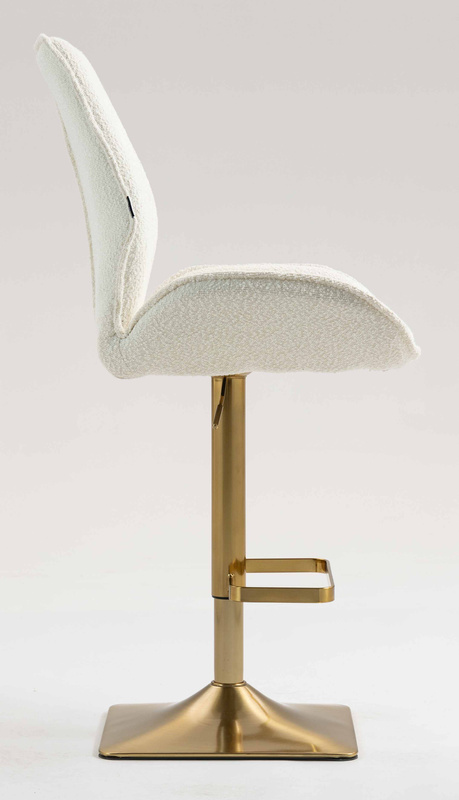 FOTEL HR350KW KREMOWY BARANEK ZŁOTA PODSTAWA