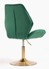 FOTEL HR350N BUTELKOWA ZIELEŃ WELUR ZŁOTA PODSTAWA