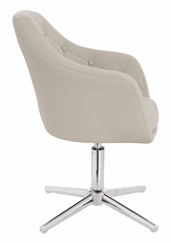 HOKER HR831CROSS ECRU EKOSKÓRA PREMIUM SOFT CHROMOWANA PODSTAWA