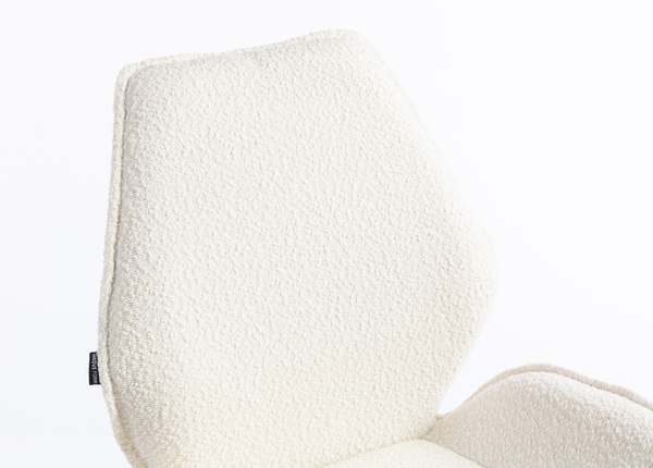 FOTEL HR350K KREMOWY BARANEK CHROMOWANA PODSTAWA