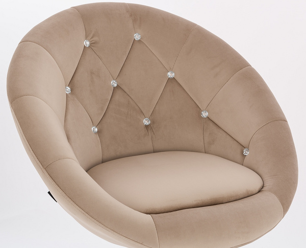 FOTEL HR8516CCROSS LATTE WELUR CZARNA PODSTAWA