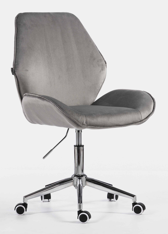 FOTEL HR350K STALOWY WELUR CHROMOWANA PODSTAWA