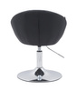 FOTEL HR948N CZARNY EKOSKÓRA CHROMOWANA PODSTAWA