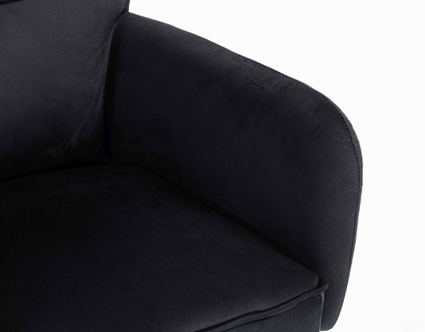 HOKER HR250K CZARNY WELUR  CHROMOWANA PODSTAWA