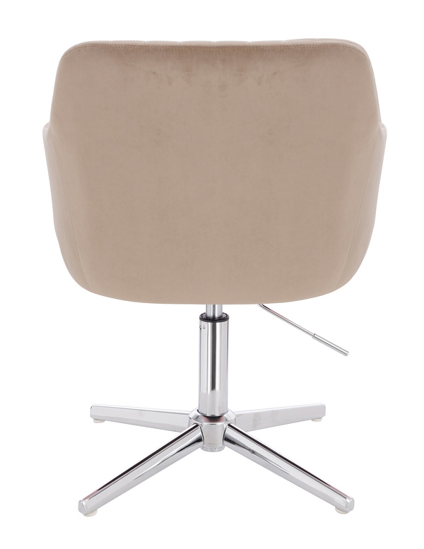 FOTEL HR190CROSS LATTE WELUR CHROMOWANA PODSTAWA