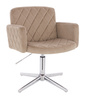 FOTEL HR802CROSS LATTE WELUR CHROMOWANA PODSTAWA