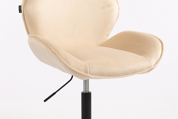 FOTEL HR350N KREMOWY WELUR CZARNA PODSTAWA