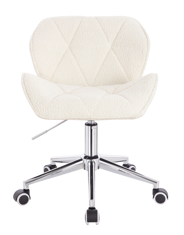 FOTEL HR111K KREMOWY BARANEK CHROMOWANA PODSTAWA