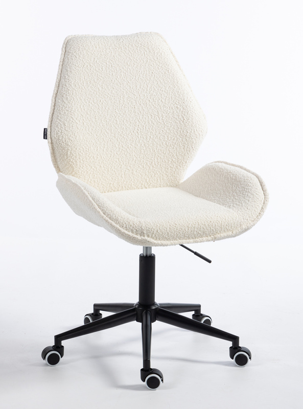 FOTEL HR350K KREMOWY BARANEK CZARNA PODSTAWA