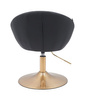 FOTEL HR948N CZARNY EKOSKÓRA ZŁOTA PODSTAWA