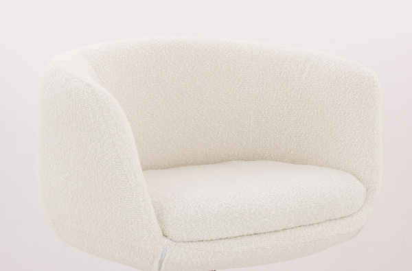 FOTEL HR333N KREMOWY BARANEK CHROMOWANA PODSTAWA