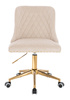 FOTEL HR940K KREMOWY WELUR ZŁOTA PODSTAWA