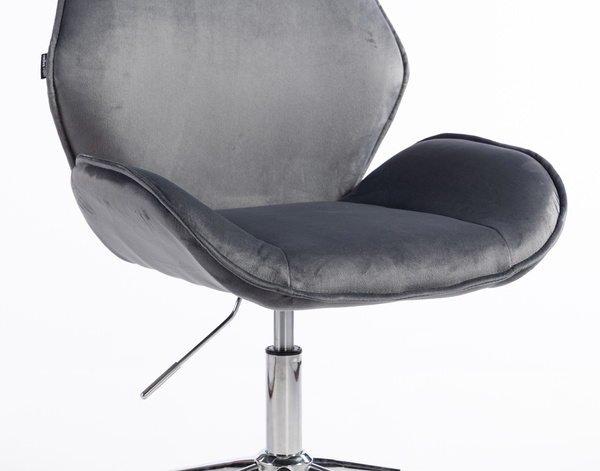 FOTEL HR350K GRAFITOWY WELUR CHROMOWANA PODSTAWA