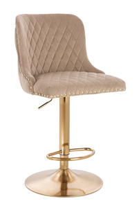 FOTEL HR940W LATTE WELUR ZŁOTA PODSTAWA